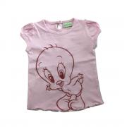 T-Shirt Looney Tunes Disegno Titty Tweety Giro Maniche Per Bambina