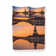 Trapuntino Singolo Happidea Puro Cotone Made In italy Stampa Digitale Parigi