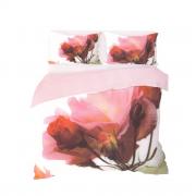 Parure Copripiumino Matrimoniale Stampa Digitale Boccioli Puro Cotone