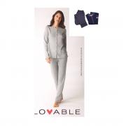 Pigiama Donna Lovable Interlock Caldo Cotone Aperto 09L0BL0
