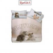 Parure Copripiumino Singolo Stampa Digitale Happidea Happiness Gatti