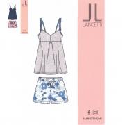 Pigiama Donna Lancetti Bretelline LSW00052 Puro Cotone