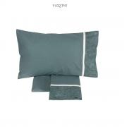 Lenzuola Fazzini Galuchat Matrimoniale Percalle In Cotone Colore Petrolio