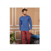 Pigiama Uomo Caldo Cotone Karel 3429 Scozzese