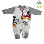 Tutina Ciniglia Neonato Disney Topolino WQ3055 Con Ricamo Grigio