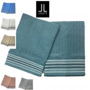 Asciugamano Con Ospite Lancetti  In Spugna Laquard Puro Cotone JFA23497