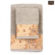 Asciugamano Con Ospite Alviero Martini Prima Classe Geo Classic Grigio