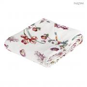 Copriletto Fazzini Matrimoniale Ricamo Malva In Puro Cotone Made in Italy