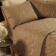 Lenzuola Caleffi Matrimoniale Leopard Ambra Puro Cotone Completo