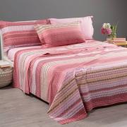 Lenzuola Copriletto In Cotone Folk Singolo Corallo Caleffi Home