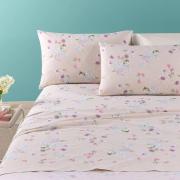 Lenzuola Caleffi Singola Damasco Beige Puro Cotone Completo