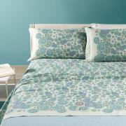 Lenzuola Caleffi Matrimoniale Dea Azzurro Puro Cotone Completo