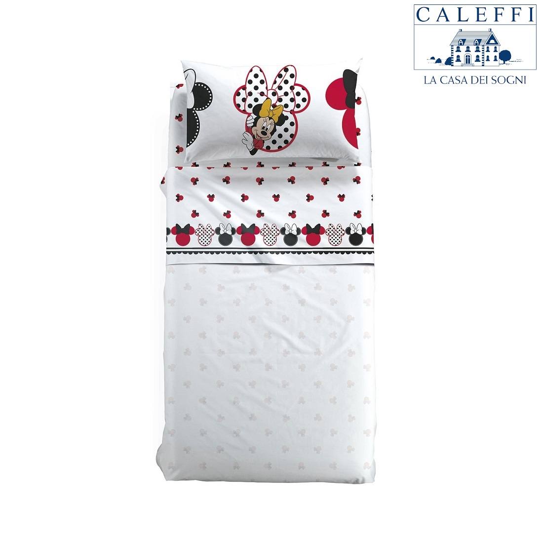 Lenzuola Caleffi Singola Minnie Pois Puro Cotone Lenzuola Caleffi Singola Minnie Pois Puro Cotone