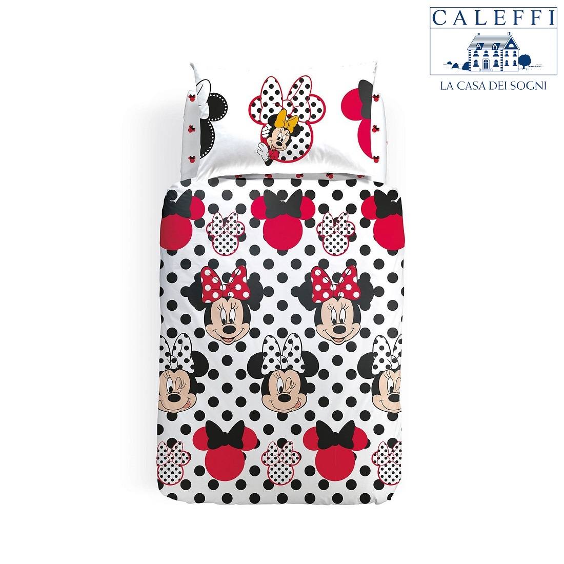 Copripiumino Minnie Disney Caleffi Minnie Pois Singola Completo In Puro Cotone Copripiumino Minnie Disney Caleffi Minnie Pois Singola Completo In Puro Cotone