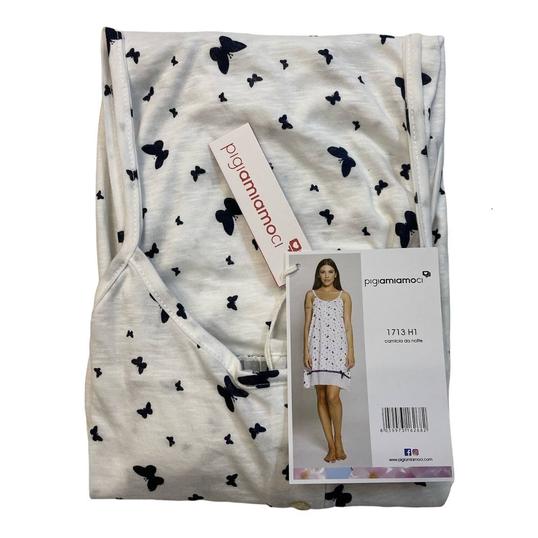 Camicia Donna Pigiamiamoci Spallina Puro Cotone Articolo 1713 sx Camicia Donna Pigiamiamoci Spallina Puro Cotone Articolo 1713 sx