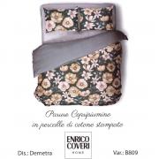 Parure Copripiumino Matrimoniale Enrico Coveri Demetra Petrolio In Percalle
