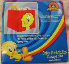 Contenitore Titty Looney Tunes Porta Giocattoli  Forma Cubo Cm 30x30x30