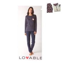 Pigiama Donna Lovable Interlock Caldo Cotone Serafino 09L0BLN