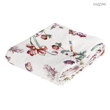 Copriletto Fazzini Matrimoniale Ricamo Malva In Puro Cotone Made in It