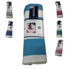 Telo Mare Mare Misura Maxi Cm 120 x 170 Tinto Filo Fouta Frange