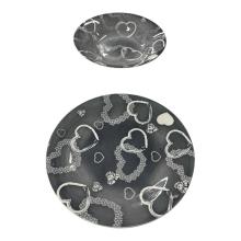 Set Piatti Porcellana 12 Pezzi DGBavaria Glamour Cuori Grigio