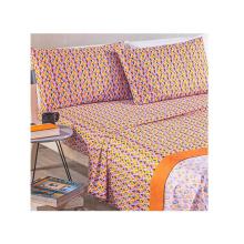 Lenzuola Caleffi Matrimoniale Levante Arancio Puro Cotone Completo