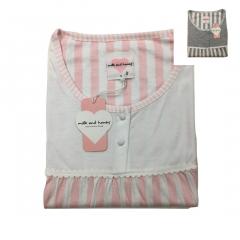 Camicia Notte Canotta Donna Milk and Honey CEC045 Cotone Mezza Manica Calibrata