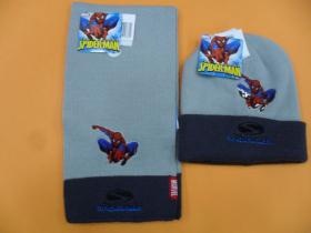 CAPPELLO + SCIARPA SPIDERMAN CELESTE GRIGIO