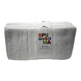 Asciugamano Caleffi In Cotone Minorca 3 Pezzi Bianco Spugnissima Da 450 Grammi