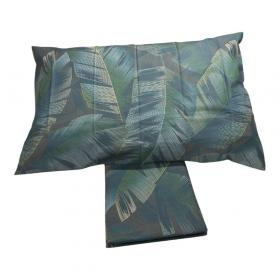Parure Copripiumino Singola Happidea Tessuto Puro Cotone Brina Verde Made in italia