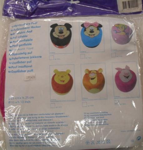 Pouf Disney Winnie The Pooh Gonfiabile e Sfoderabile Diametro e Altezza Cm 28