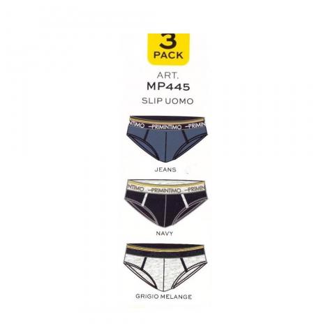 Slip Uomo 3 Pezzi Assortiti Articolo MP445 Cotone Elasticizzato Primintimo