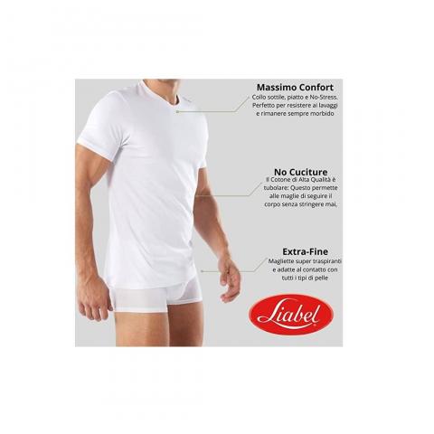 T-Shirt Uomo Liabel 3828 1023 Girocollo Puro Cotone  Mezza Manica