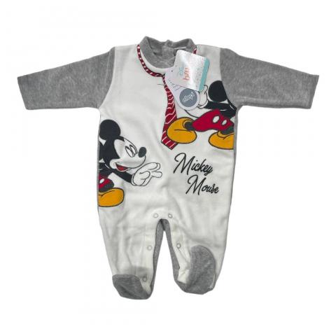 Tutina Ciniglia Neonato Disney Topolino WQ3055 Con Ricamo Grigio