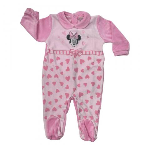 Tutina Ciniglia Neonato Disney Minnie WQ3047 Con Ricamo Rosa