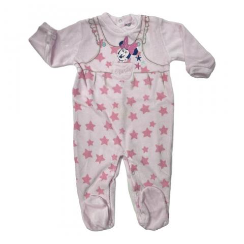 Tutina Ciniglia Neonato Disney Minnie WQ3049 Con Ricamo Rosa