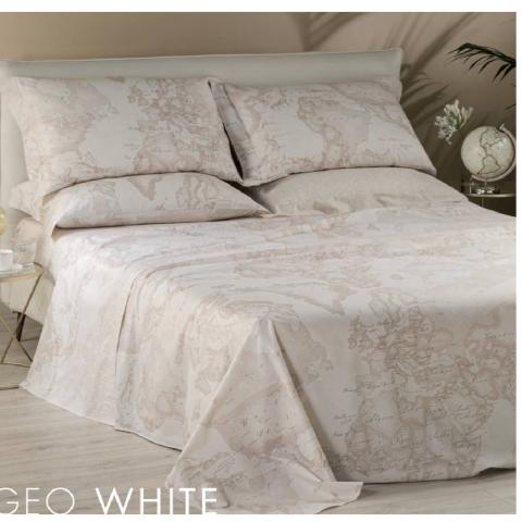 Lenzuola Prima Classe Alviero Martini Lenzuolo Copriletto Geo White