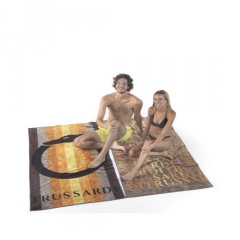 Telo Spiaggia Mare Trussardi Heatmap Brown cm 95x180