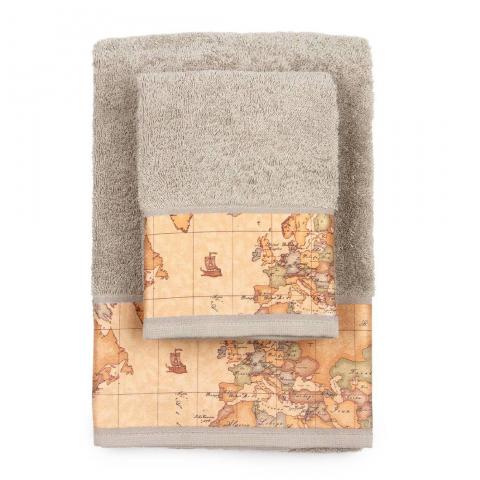Asciugamano Con Ospite Alviero Martini Prima Classe Geo Classic Grigio