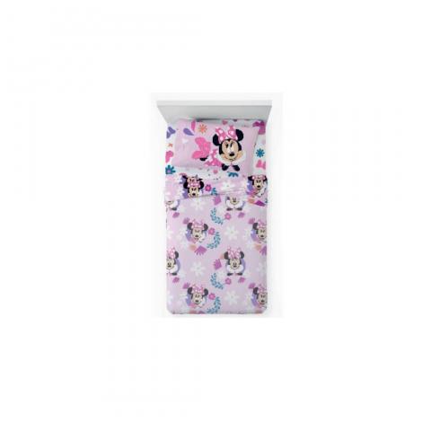 Lenzuola Disney Singola Puro Cotone Minnie Colore Rosa