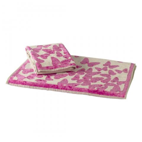 Asciugamano Con Ospite Carrara In Spugna Funny Colore Fucsia