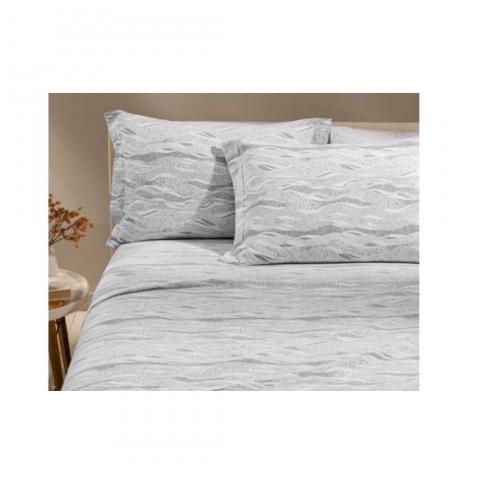 Lenzuola Flanella Matrimoniale Caleffi Sky Grigio In Puro Cotone