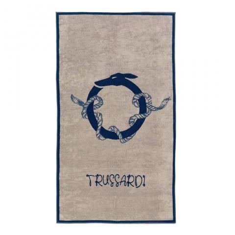 Telo Spiaggia Mare Trussardi Rope Blu cm 95x180