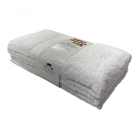 Asciugamano Caleffi In Cotone Minorca 3 Pezzi Bianco Spugnissima Da 450 Grammi