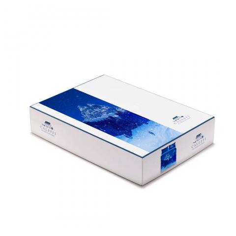 Copripiumino Matrimoniale Caleffi Snow Blue Night Completo