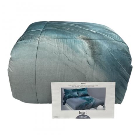 Trapunta Matrimoniale Carrara Wind Percalle di Cotone Colore Blue 001