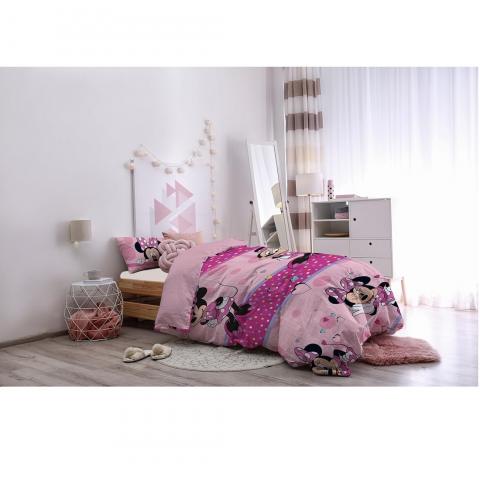 Parure Copripiumino Singola Disney Minnie Puro Cotone