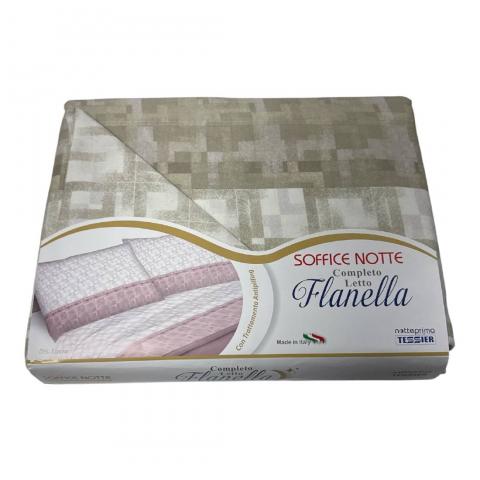 Lenzuola Flanella Matrimoniale Tessier Articolo Lucia Beige