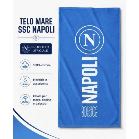 Telo Mare SSC Napoli In Spugna Prodotto Ufficiale Cm 80x 160 Var B