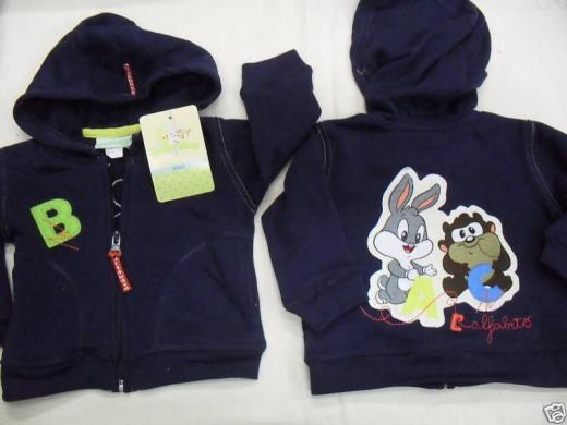 FELPA CARDIGAN LOONEY TUNES CAPPUCCIO BLU TG. 23 MESI